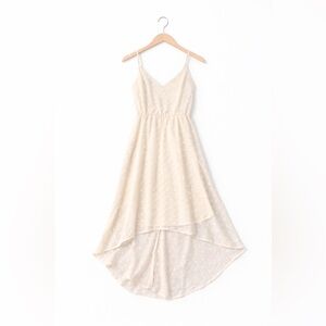 Charlotte Russe Black High-Low Polka Dot Flowy Dress Size S